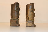 Pair of Cast Iron Bookends, Modelled as Owls by Florence Wylie