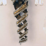 Set of Four 1950s Italian Floral and Beaded Two-Light Wall Sconces