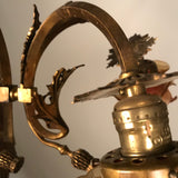 French Art Nouveau Gasolier Type Chandelier