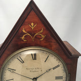 British/Canadian Eight Day Mantel Timepiece in Mahogany and Cut-Brass Case