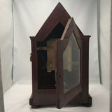 British/Canadian Eight Day Mantel Timepiece in Mahogany and Cut-Brass Case