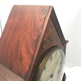 British/Canadian Eight Day Mantel Timepiece in Mahogany and Cut-Brass Case