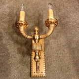 Pair of Belle Époque Louis XVI Style Bronze-Dore Wall Sconces