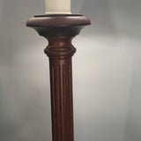1930s Mahogany Floor Lamp with Fine Custom Silk Shade