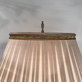 1930s Mahogany Floor Lamp with Fine Custom Silk Shade