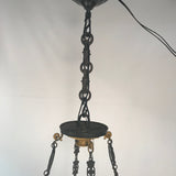 Antique Empire Style Twelve-Light Gilt Bronze Chandelier