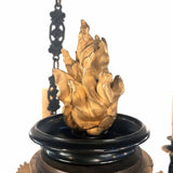 Antique Empire Style Twelve-Light Gilt Bronze Chandelier