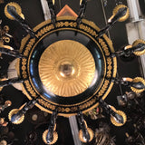 Antique Empire Style Twelve-Light Gilt Bronze Chandelier