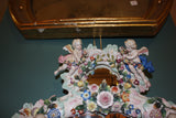 Belle Époque Sitzendorf Porcelain-Mounted Mirror, Encrusted with Flowers