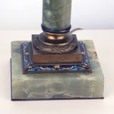 French Onyx and Cloisonne Banquet Lamp