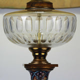 French Onyx and Cloisonne Banquet Lamp