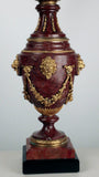 Pair of Rouge Marble and Gilt Bronze Lamps
