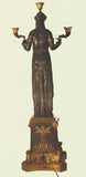 Empire Gilt and Patinated Bronze Figural Lamp