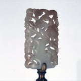 Large Pair of Antique Chinese Green Quartz Covered Urns