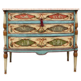 Neo-Classical Polychrome Three-Drawer Marble Top Commode