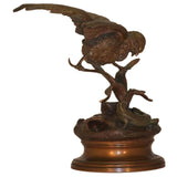 Bronze of Sparrow and Lizard by Jules Moigniez