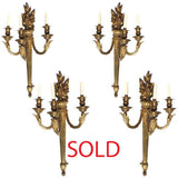 Set of Four Louis XVI Style Gilt Bronze Wall Sconces