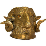 Bronze Inkwell Modelled as Ram's Head
