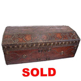 Leather and Brass Studded Trunk