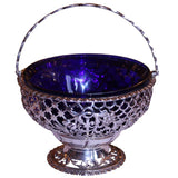Irish Silver Openwork Basket and Liner