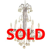 Art Deco Crystal and Nickel Silver Chandelier