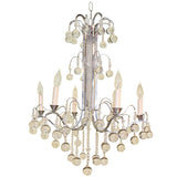 Art Deco Crystal and Nickel Silver Chandelier