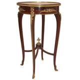 Linke Circular Mahogany and Marble Gueridon