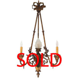 French Bronze Gazolier Modeled as a Torchlight