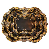 Graduated Set of Three Victorian Papier Mâché Trays