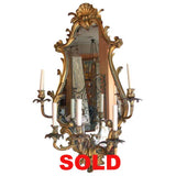 Louis XV Style Bronze Five-Light Girandole Mirror