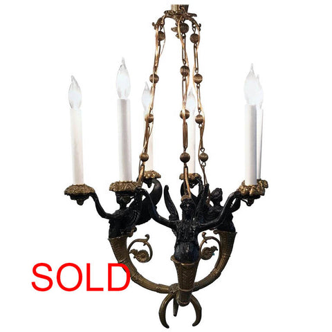 Empire Style Bronze Chandelier