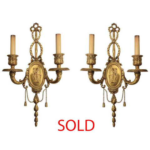 Pair of E. F. Caldwell Two-Arm Wall Sconces