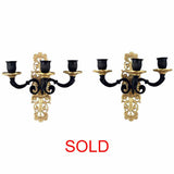 Pair of French Second Empire Three-Light Wall Sconces