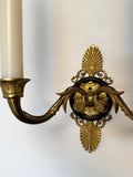 Pair of French Empire Style Two Light Wall Sconces