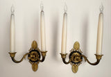 Pair of French Empire Style Two Light Wall Sconces