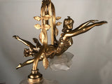 Art Nouveau Two Light Figural Pendent