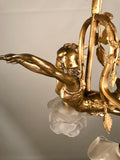 Art Nouveau Two Light Figural Pendent