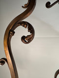Antique French Chandelier, Bronze & Frosted Glass, Art Nouveau, 1880