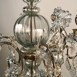 Baltic 18th Century Crystal and Gilded Iron Candle Chandelier