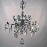 Baltic 18th Century Crystal and Gilded Iron Candle Chandelier