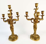 A Pair of French Louis XV1 Style Four Branch Candełabres