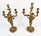 A Pair of French Louis XV1 Style Four Branch Candełabres