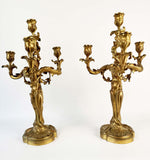 A Pair of French Louis XV1 Style Four Branch Candełabres