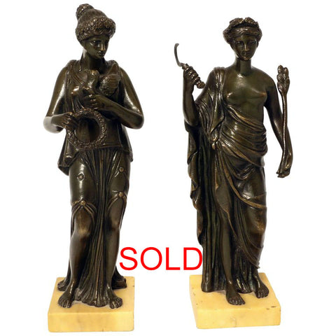 Pair of Grand Tour Bronze Figures after the Antique
