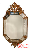 Louis XV Style Octagonal Mirror With Bronze Mounts
