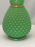 Pair of French Baccarat Chrysoprase 'Uranium' Green Opaline Art Glass Vases