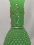 Pair of French Baccarat Chrysoprase 'Uranium' Green Opaline Art Glass Vases
