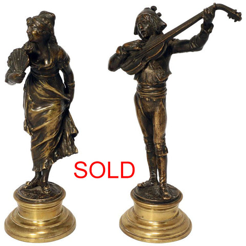 Pair of French Bronze Figures