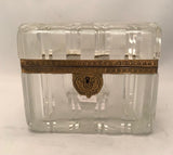 French  Belle Epoque Crystal  Casket, with Bronze Mounts