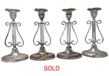 Set of Four Victorian  Neo-Classical Revival Lyre-Shaped  Candlesticks